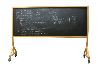 Board, Chalkboard, 10FT ROLLING W/BLACKBOARD FRONT (BACK UNFINISHED), WOOD, BROWN