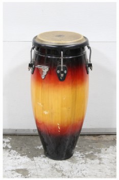 Music, Drum, CONGA DRUM, RED/YELLOW GRADIENT, WOOD, BLACK