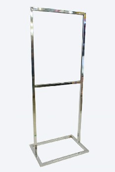 Sign, Stand, DOUBLE SIDED RECTANGULAR FRAME HOLDER W/OPEN BASE, 2 POLES - Frame Has Top Access & Holds 22x28