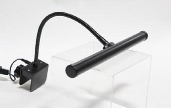 Lighting, Lamp, PIANO, LED, BAR SHAPED LIGHT (1x12x1"), 13" FLEXIBLE GOOSENECK ARM, CLIP ON BASE, CLAMP IS 2.5x2.5x1.5", BLACK