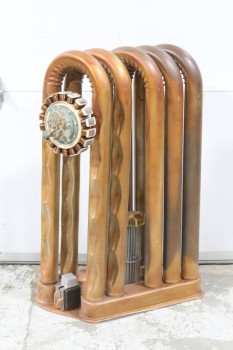 Industrial, Miscellaneous, FREESTANDING PROP ITEM MADE OF CURVED TUBES & FAN-LIKE PARTS ATTACHED TO BASE, METAL, COPPER