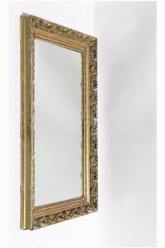 Mirror, Decorative, 2 x 2.5FT, ORNATE RELIEF BORDERS, WOOD, GOLD