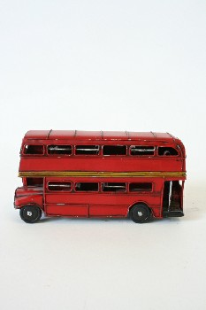 Toy, Vehicle, DOUBLE DECKER BUS , PLASTIC, RED