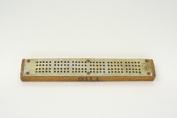 Game, Cribbage Board, HOMEMADE W/METAL TOP,
