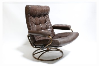 Chair, Recliner, MODERN,TUBULAR COPPER COLOURED FRAME, 24