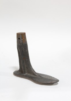 Tool, Shoemaking, ANTIQUE CAST IRON COBBLER / SHOEMAKER'S MOLD OR FORM, FOOT SHAPED, INDUSTRIAL, METAL, GREY