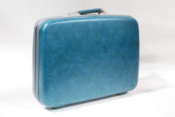 Luggage, Suitcase, VINTAGE, PLASTIC HANDLE, PLASTIC, BLUE
