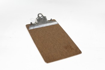 Office, Clipboard, SMALL SIZE W/SILVER CLIP, VINTAGE, WOOD, BROWN