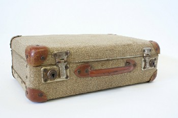 Luggage, Case, VINTAGE,BROWN HANDLE & ENDS W/FLECKED PATTERN, PLASTIC, BROWN