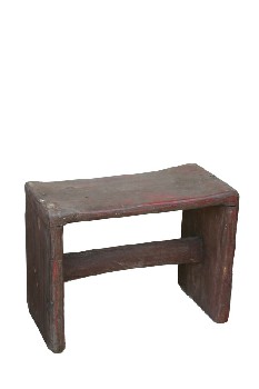 Stool, Rustic , SMALL,PLAIN,SOLID TOP,RED PAINT, RUSTIC - Not Identical To Photo , WOOD, BROWN