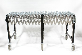 Industrial, Conveyor, ACCORDION CONVEYOR BELT, 7 METAL ROLLERS PER AXLE, FLEXIBLE, EXPANDABLE TO AT LEAST 8 FT, (29x27x24