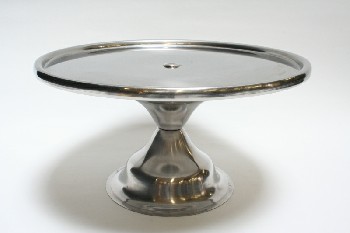 Housewares, Cake/Pie Stand, SHINY STAND, DISPLAY OR SERVING PEDESTAL , METAL, SILVER