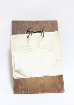 Office, Clipboard, ANTIQUE, ARCH CLIP, AGED, USED, WOOD, BROWN