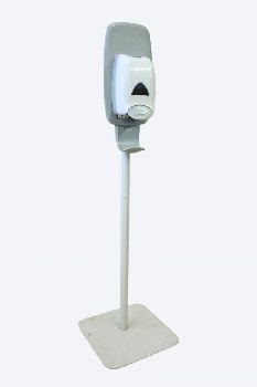 Stand, Miscellaneous, STANDING HAND SANITATION STATION PUMP W/HAND TRAY, METAL STAND W/16x16