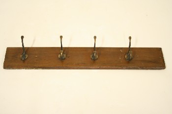 Coatrack, Wallmount, 4 HOOKS, Condition Not Identical To Photo, WOOD, BROWN