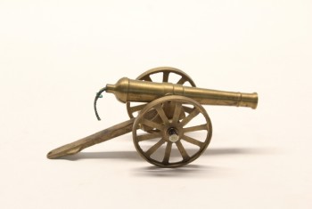 Decorative, Cannon, SMALL VINTAGE TOY / MODEL CANNON, METAL, BRASS