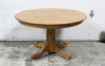 Table, Dining, ROUND TOP, TRADITIONAL, USED, WOOD, BROWN