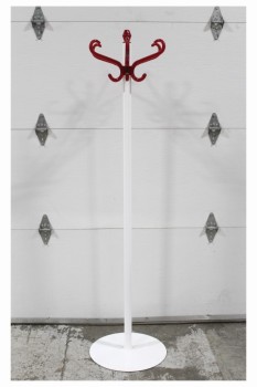 Coat Rack, Misc, ITALIAN, RED FACETED PLASTIC HOOKS & FINIAL, ROUND 17