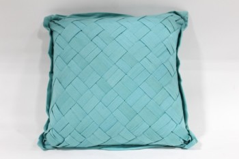 Pillow, Miscellaneous, BASKETWEAVE, ZIPPERED COVER, SAME FRONT & BACK, FABRIC, BLUE