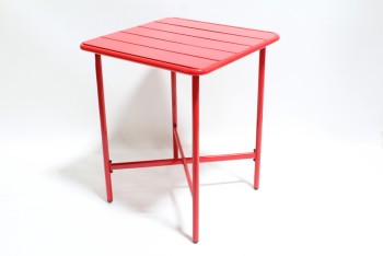 Table, Cafe, SLAT TOP, METAL, RED
