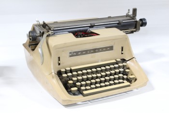 Desktop, Typewriter, VINTAGE TYPEWRITER, DISTRESSED, METAL, BROWN