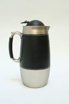 Housewares, Carafe, THERMAL SERVER W/BLACK COVER,SCREW ON LID, PLASTIC, SILVER