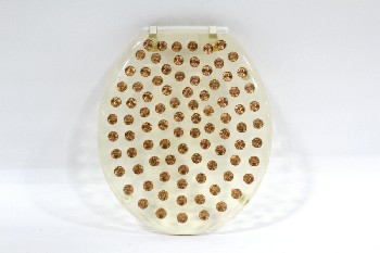Bathroom, Misc, VINTAGE U.S. (REAL) PENNY/COIN LUCITE TOILET SEAT COVER, ACRYLIC, CLEAR
