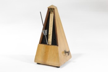 Music, Misc, METRONOME W/POINTER, MUSIC PRACTISE TIMER, MADE IN FRANCE , WOOD, BROWN