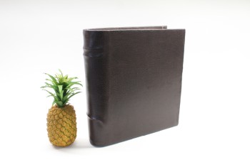 Book, Prop, LIGHTWEIGHT, OVERSIZED LARGE BOOK, PLAIN, NO TITLE, LEATHER SKIN LOOK COVER, SHOWMADE, FOAM, BROWN