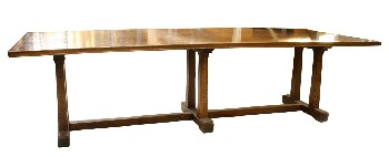 Table, Misc, 9' BOARD ROOM, OAK, RECTANGULAR, TRESTLE, WOOD, BROWN
