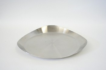 Housewares, Tray, TRAY, BRUSHED, 3 ROUNDED SIDES, CHROME, SILVER