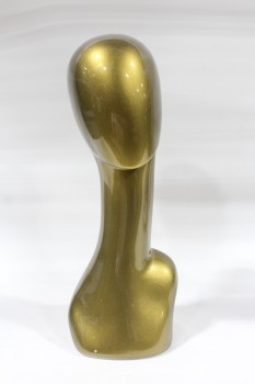 Store, Mannequin, HUMAN FORM, FACELESS HEAD & SHOULDERS, JEWELRY/STORE DISPLAY OR STYLIZED BUST MANNEQUIN, PLASTIC, GOLD