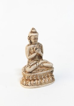 Religious, Figurine, SMALL SEATED BUDDHA OR SIMILAR, LEGS FOLDED, RESIN, BROWN
