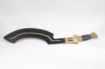 Weapon, Sword, PROP,REPLICA ANCIENT EGYPTIAN BLADE W/COBRA SNAKES ON HANDLE, WOOD, BLACK