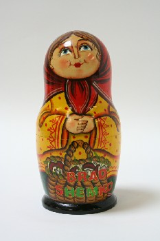 Toy, Doll, RUSSIAN NESTING DOLL W/FOLDED HANDS, WOOD, MULTI-COLORED