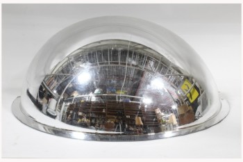 Mirror, Misc, FAKE CEILING MOUNT CONVEX STORE SECURITY MIRROR,REFLECTIVE, AGED , PLASTIC, SILVER