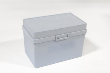 Desktop, Card File, GREY/BLUE INDEX CARD HOLDER, PLASTIC, BLUE