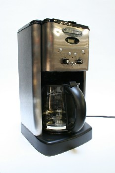 Appliance, Coffee , COFFEEMAKER W/GLASS POT, W/CORD, BRUSHED FINISH, PLASTIC, SILVER