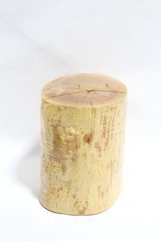 Table, Side, NATURAL LOG W/CRACKS, GLOSSY FINISH, TREE TRUNK/ STUMP/ SIDE TABLE/ STOOL / SEAT/ DISPLAY PLINTH ETC., WOOD, BROWN