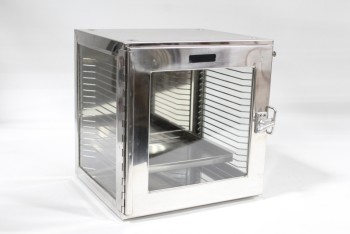 Medical, Cabinet, LAB DESSICATOR W/AIRTIGHT DOOR, TRANSPARENT SIDES & FRONT, INNER TRAY, STAINLESS STEEL, CLEAR