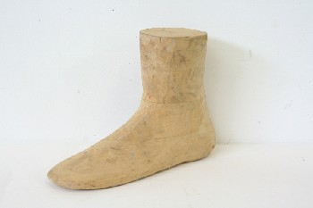Decorative, Feet, VINTAGE COBBLER / SHOEMAKER'S FORM, FOOT SHAPED (LEFT), WOOD, BROWN
