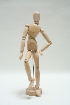 Art Supplies, Model, HUMAN FIGURE W/MOVING PARTS,W/BASE, WOOD, BROWN