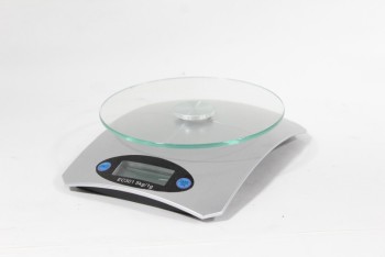 Medical, Scale, ROUND GLASS SURFACE,ELECTRONIC KITCHEN SCALE , METAL, GREY