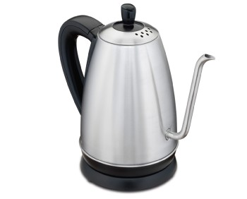 Appliance, Kettle, GOOSENECK KETTLE WITH BASE, DIRTIED, Condition Not Identical To Photo, SILVER