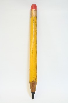 Decorative, Pencil, OVERSIZED PENCIL FOR DISPLAY/SIGNAGE ETC., WOOD, YELLOW