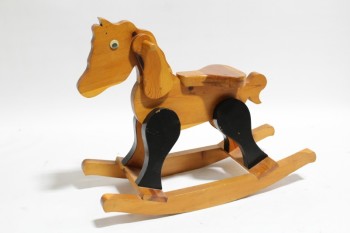 ROCKING HORSE, HANDMADE LOOK / FOLK ART, BLACK LEGS, Smalls