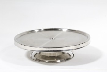 Housewares, Cake/Pie Stand, STAND, BRUSHED FINISH, DISPLAY OR SERVING PEDESTAL , METAL, SILVER
