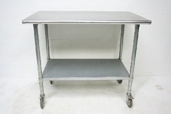 Table, Stainless Steel, LOWER SHELF,ROLLING, STAINLESS STEEL, SILVER