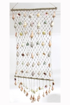Wall Dec, Hanger, SHELLS HANGING ON NET, WIND CHIME , SHELL, NATURAL