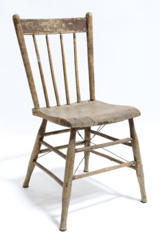 Chair, Dining, KITCHEN,4 SPINDLE BACK, AGED, WOOD, BROWN